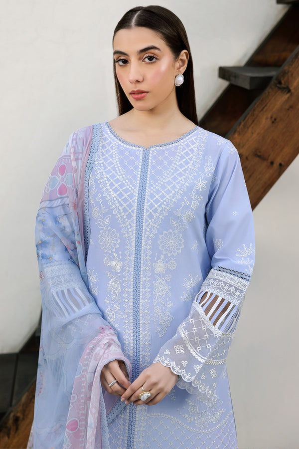 Farasha | Summer Weaves Embroidered Lawn | Serene Blue by Farasha - Designer Dress - Type: Ladies Clothes - Available at Sana Yasir - 100% Original