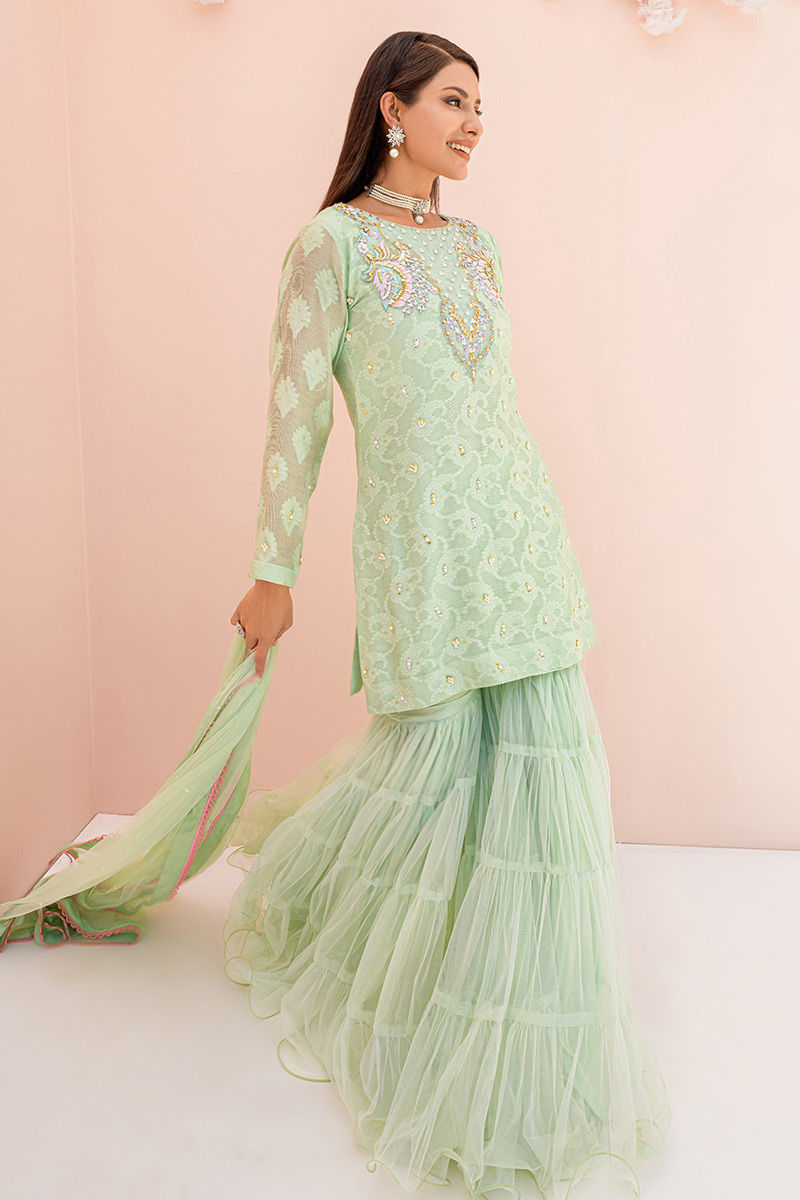 Fatima Khan | Best Sellers 24 | AQUA MINT by Fatima Khan - Designer Dress - Type: Luxury - Available at Sana Yasir - 100% Original