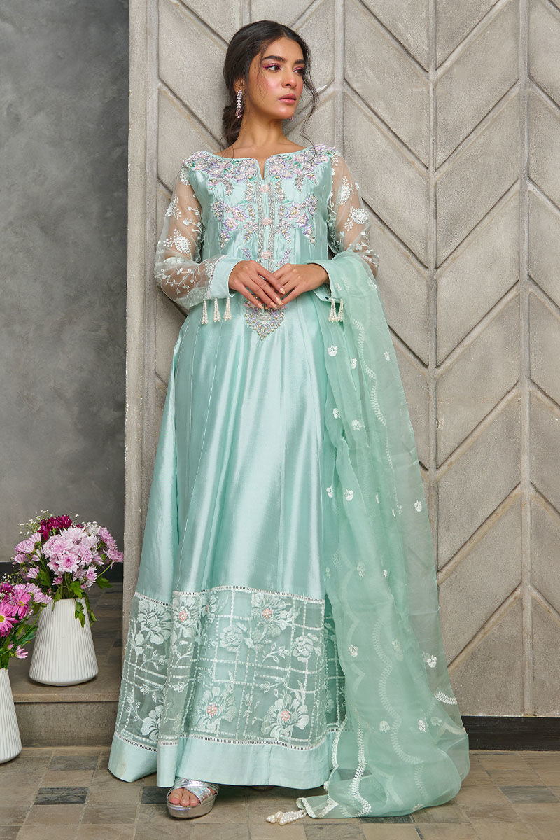 Fatima Khan | Best Sellers 24 | OPAL AQUA KALIDAR by Fatima Khan - Designer Dress - Type: Luxury - Available at Sana Yasir - 100% Original