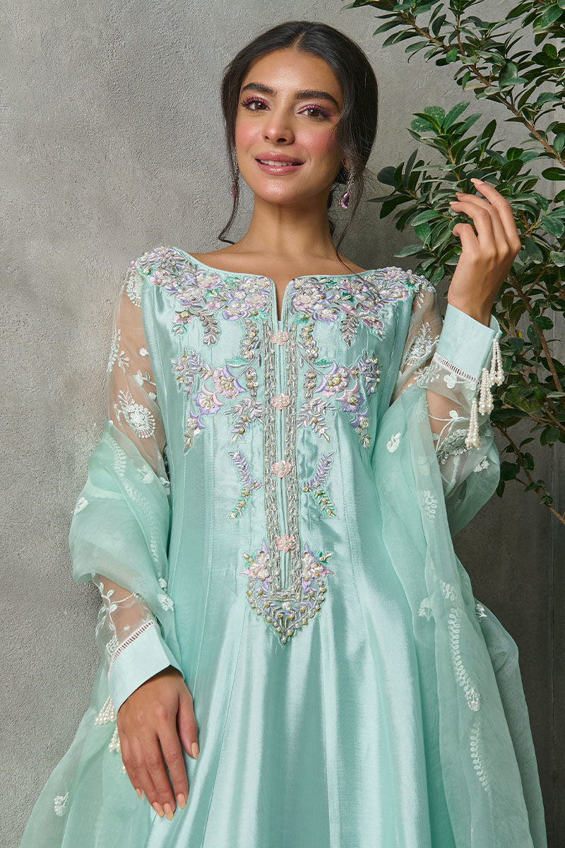 Fatima Khan | Best Sellers 24 | OPAL AQUA KALIDAR by Fatima Khan - Designer Dress - Type: Luxury - Available at Sana Yasir - 100% Original