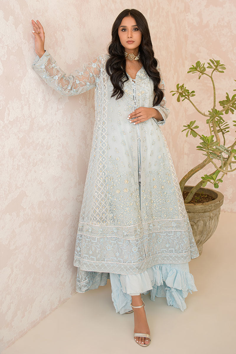 Fatima Khan | Best Sellers 24 | PERSIAN BLUE KALIDAAR by Fatima Khan - Designer Dress - Type: Luxury - Available at Sana Yasir - 100% Original