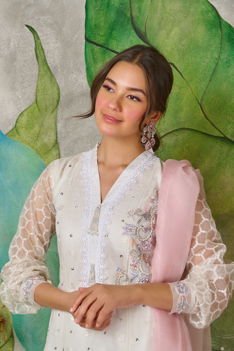 Fatima Khan | Best Sellers 24 | WHITE CARNATION by Fatima Khan - Designer Dress - Type: Luxury - Available at Sana Yasir - 100% Original
