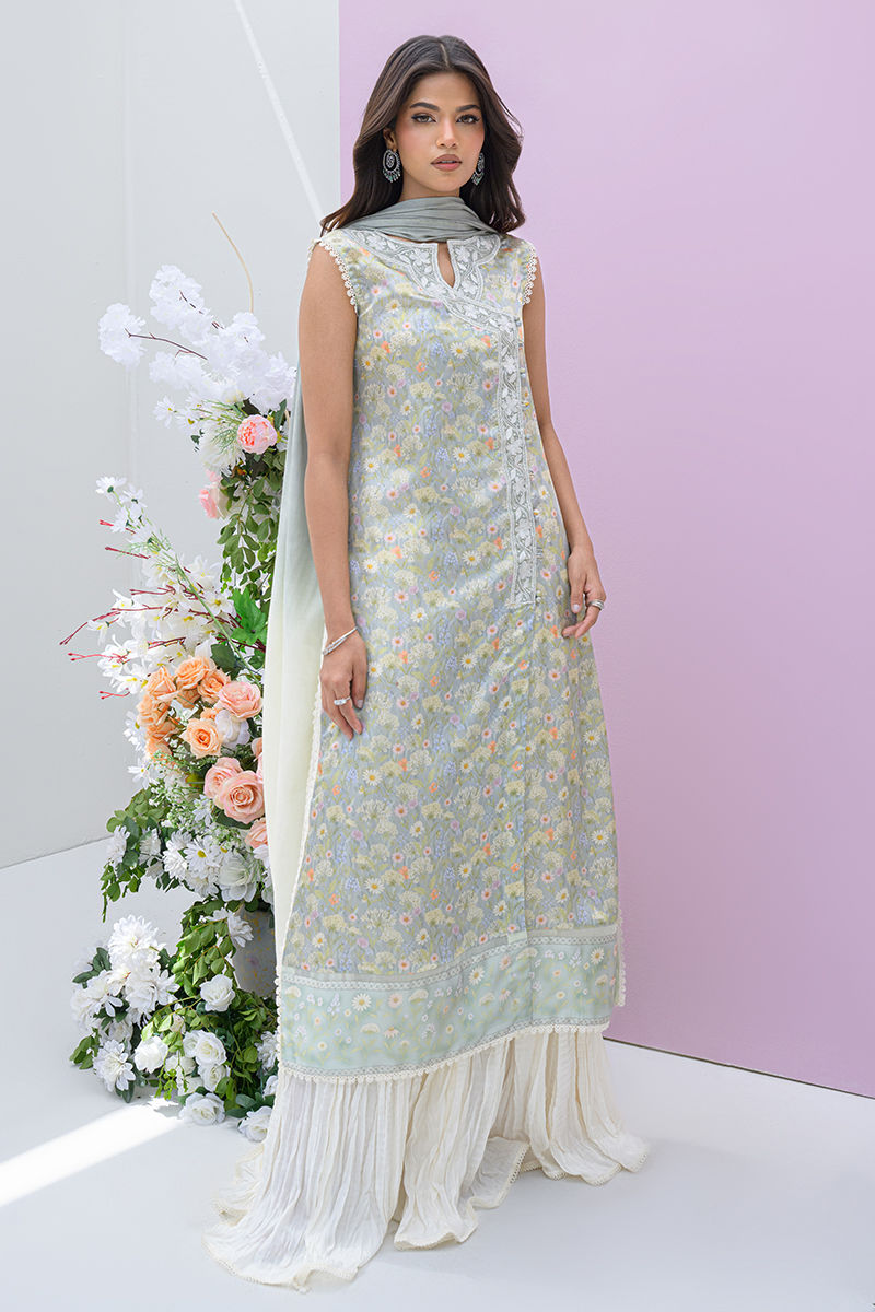 Fatima Khan | Eid Digital Silk Prints |   Dandelions by Fatima Khan - Designer Dress - Type: Ladies Clothes - Available at Sana Yasir - 100% Original