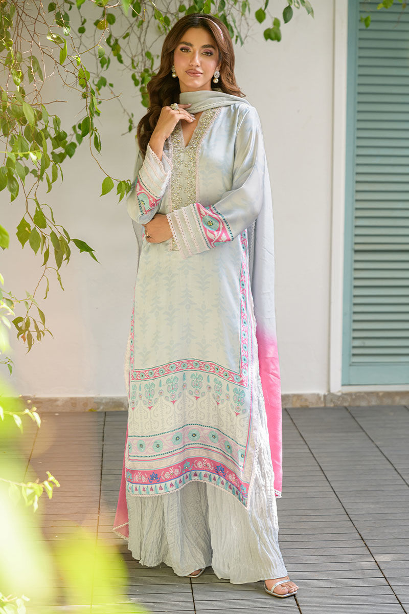 Fatima Khan | Eid Digital Silk Prints | Mod Sky by Fatima Khan - Designer Dress - Type: Ladies Clothes - Available at Sana Yasir - 100% Original