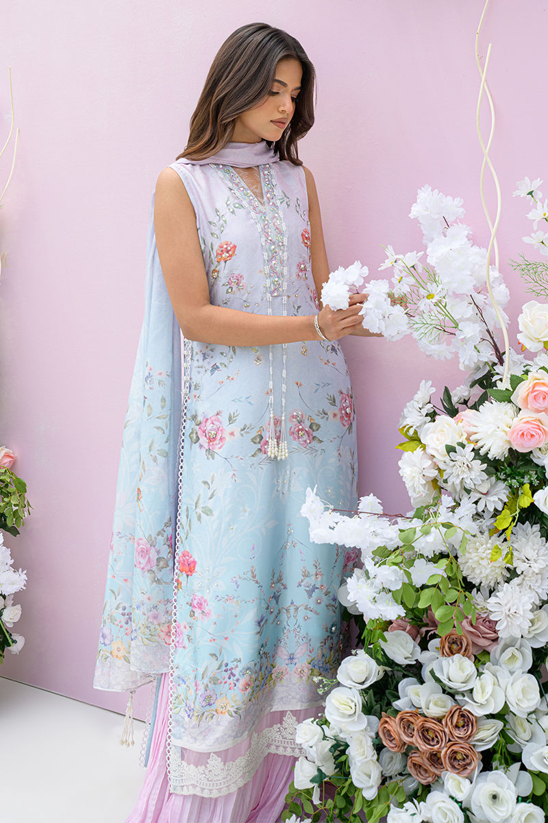 Fatima Khan | Eid Digital Silk Prints | Skye by Fatima Khan - Designer Dress - Type: Ladies Clothes - Available at Sana Yasir - 100% Original