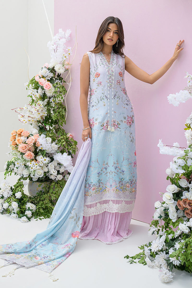 Fatima Khan | Eid Digital Silk Prints | Skye by Fatima Khan - Designer Dress - Type: Ladies Clothes - Available at Sana Yasir - 100% Original