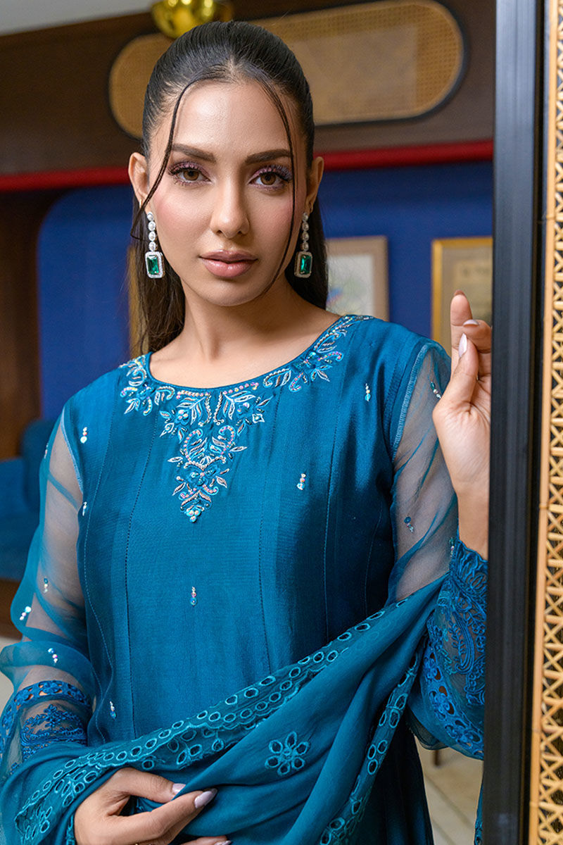 Fatima Khan | La Fleur Eid Edit | Azure Jade by Fatima Khan - Designer Dress - Type: Ladies Clothes - Available at Sana Yasir - 100% Original