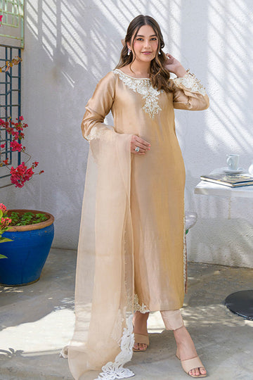 Fatima Khan | La Fleur Eid Edit | Beigetastic by Fatima Khan - Designer Dress - Type: Ladies Clothes - Available at Sana Yasir - 100% Original