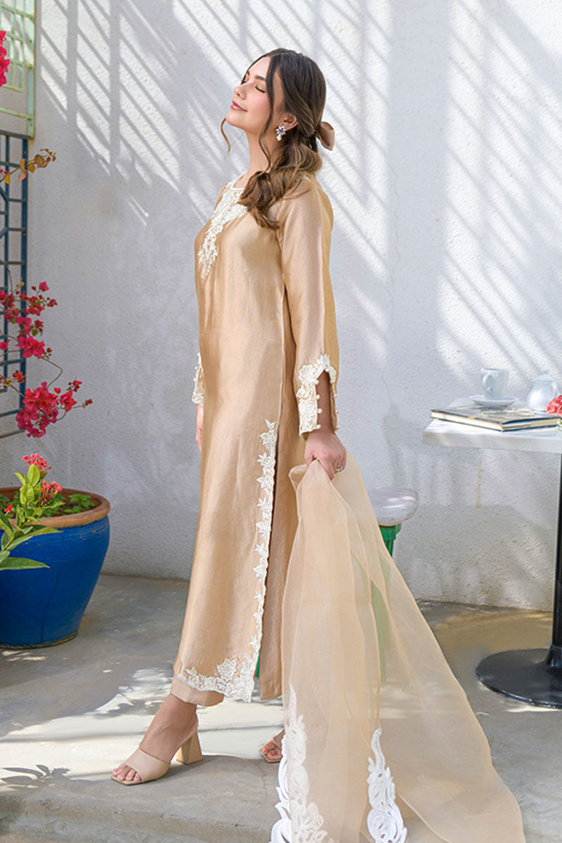 Fatima Khan | La Fleur Eid Edit | Beigetastic by Fatima Khan - Designer Dress - Type: Ladies Clothes - Available at Sana Yasir - 100% Original