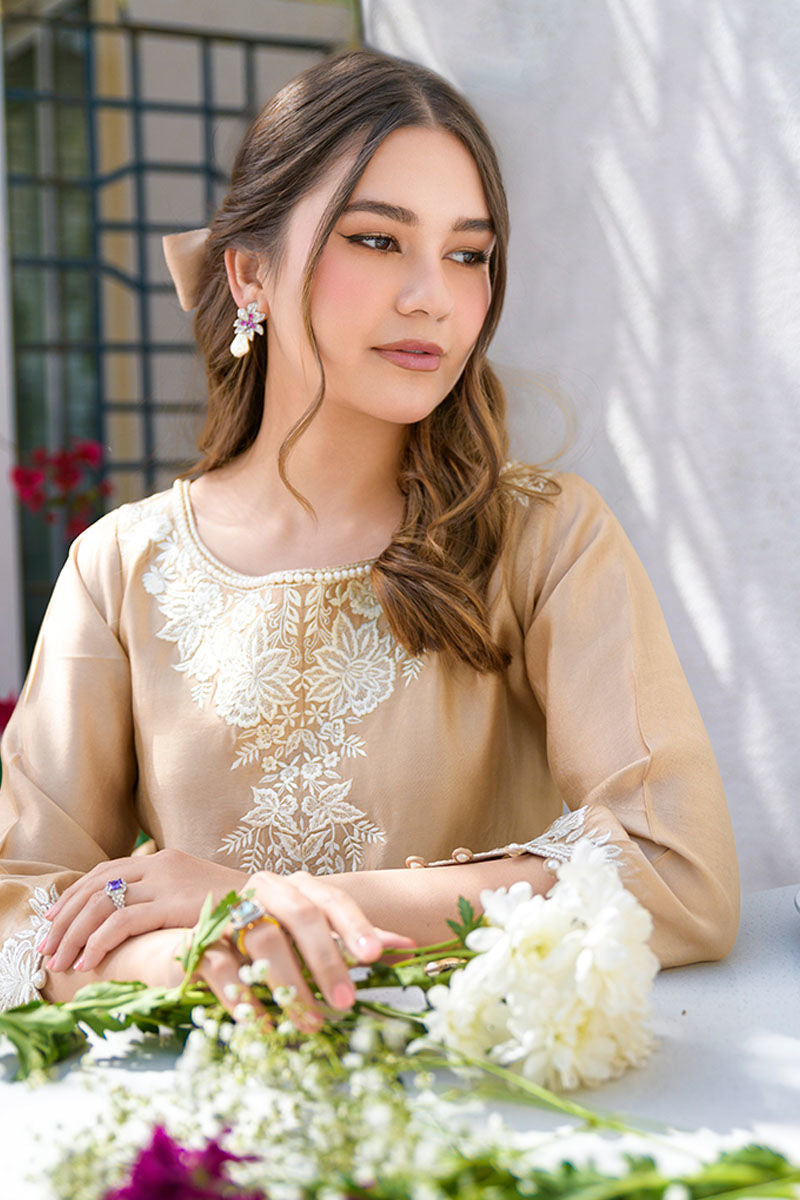 Fatima Khan | La Fleur Eid Edit | Beigetastic by Fatima Khan - Designer Dress - Type: Ladies Clothes - Available at Sana Yasir - 100% Original
