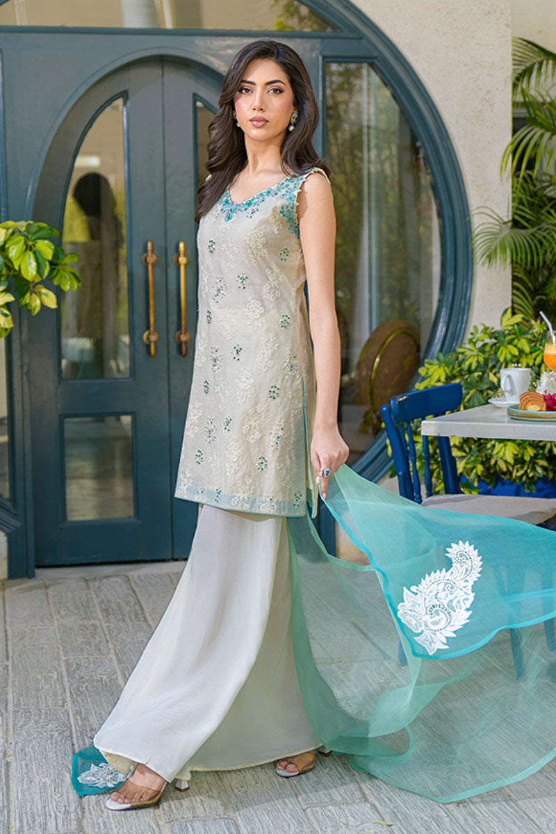 Fatima Khan | La Fleur Eid Edit | Minty Fresh by Fatima Khan - Designer Dress - Type: Ladies Clothes - Available at Sana Yasir - 100% Original
