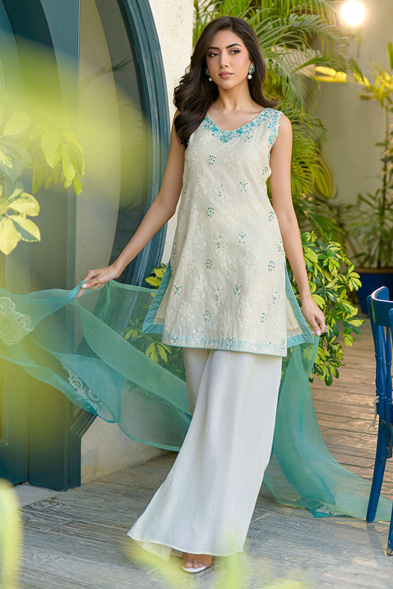 Fatima Khan | La Fleur Eid Edit | Minty Fresh by Fatima Khan - Designer Dress - Type: Ladies Clothes - Available at Sana Yasir - 100% Original
