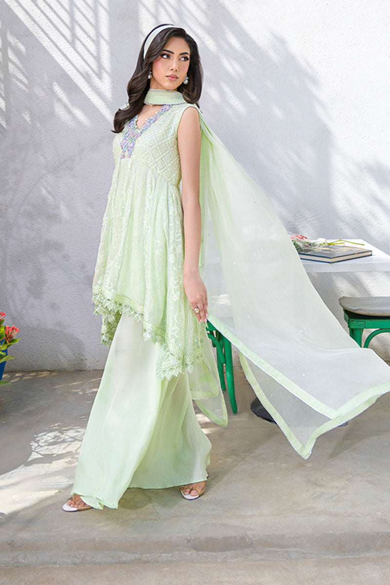 Fatima Khan | La Fleur Eid Edit | Pale Pistachio by Fatima Khan - Designer Dress - Type: Ladies Clothes - Available at Sana Yasir - 100% Original