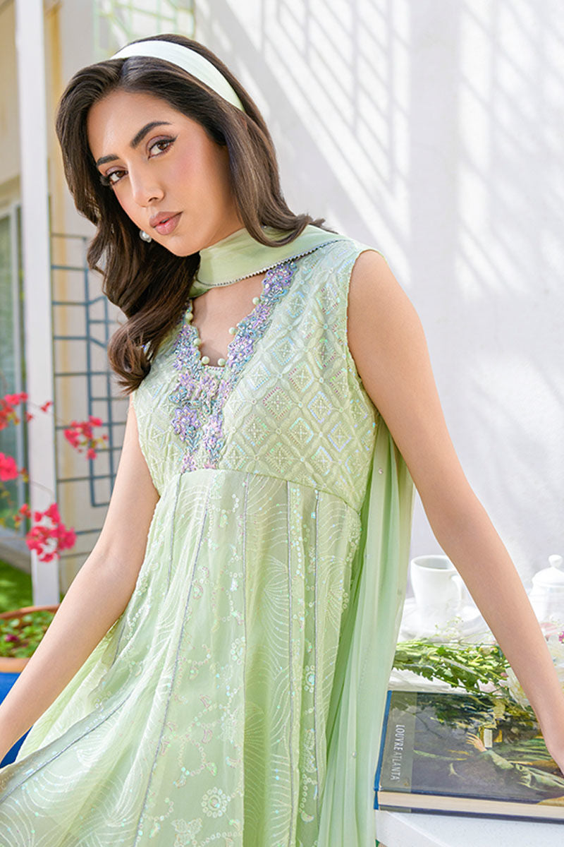 Fatima Khan | La Fleur Eid Edit | Pale Pistachio by Fatima Khan - Designer Dress - Type: Ladies Clothes - Available at Sana Yasir - 100% Original