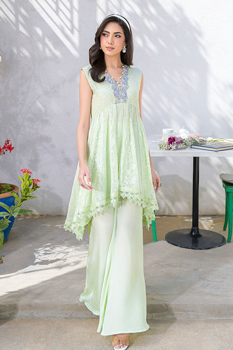 Fatima Khan | La Fleur Eid Edit | Pale Pistachio by Fatima Khan - Designer Dress - Type: Ladies Clothes - Available at Sana Yasir - 100% Original