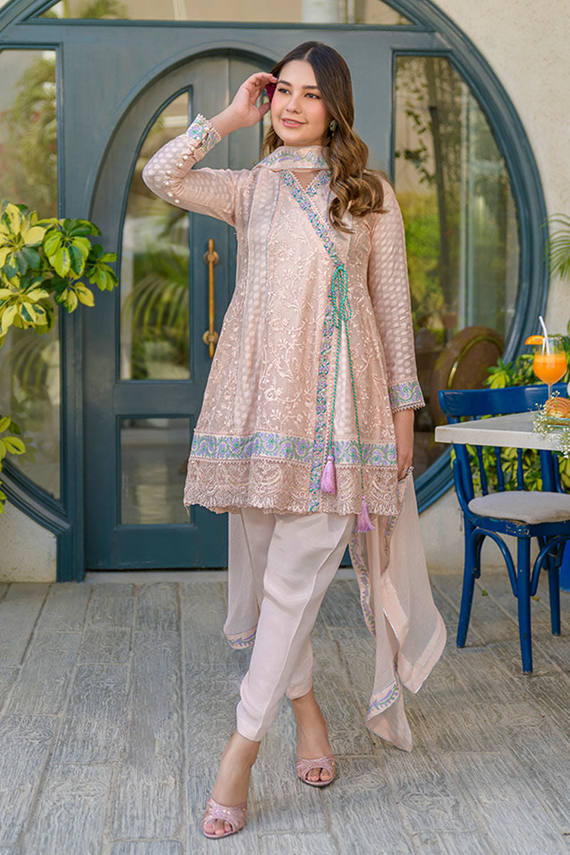 Fatima Khan | La Fleur Eid Edit | Peach Please by Fatima Khan - Designer Dress - Type: Ladies Clothes - Available at Sana Yasir - 100% Original