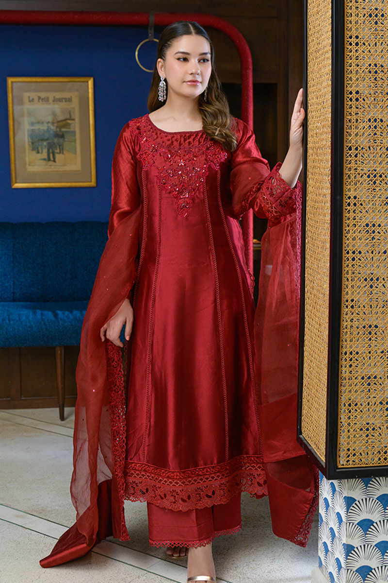 Fatima Khan | La Fleur Eid Edit | Scarlet by Fatima Khan - Designer Dress - Type: Ladies Clothes - Available at Sana Yasir - 100% Original