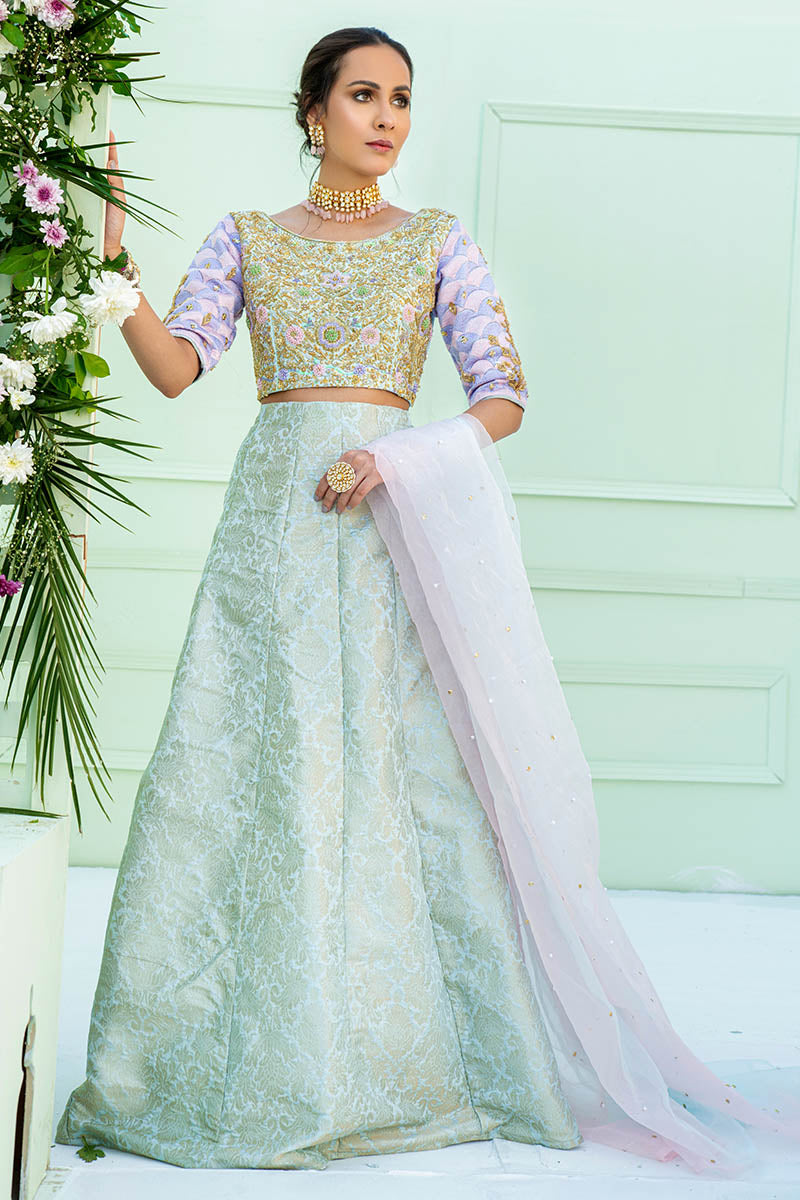 Fatima Khan | Luxury Pret 24 | ARFA (BLUE CHOLI) by Fatima Khan - Designer Dress - Type: Luxury - Available at Sana Yasir - 100% Original