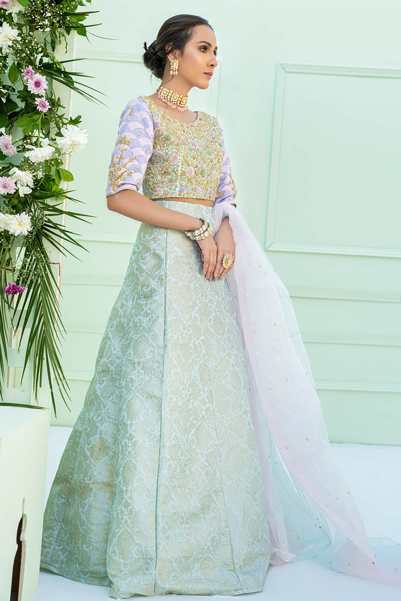 Fatima Khan | Luxury Pret 24 | ARFA (BLUE CHOLI) by Fatima Khan - Designer Dress - Type: Luxury - Available at Sana Yasir - 100% Original