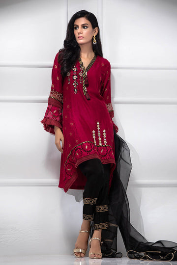 Fatima Khan | Luxury Pret 24 | CARDINAL RED by Fatima Khan - Designer Dress - Type: Luxury - Available at Sana Yasir - 100% Original