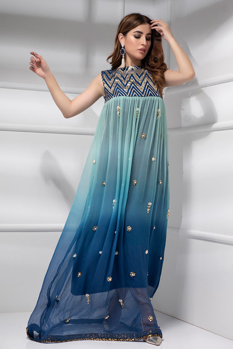 Fatima Khan | Luxury Pret 24 | DAZZLING BLUE by Fatima Khan - Designer Dress - Type: Luxury - Available at Sana Yasir - 100% Original