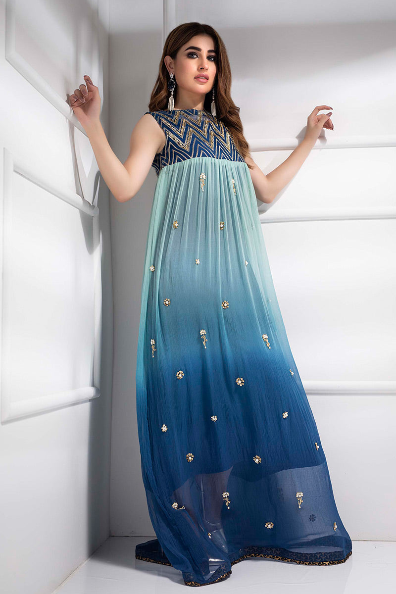 Fatima Khan | Luxury Pret 24 | DAZZLING BLUE by Fatima Khan - Designer Dress - Type: Luxury - Available at Sana Yasir - 100% Original