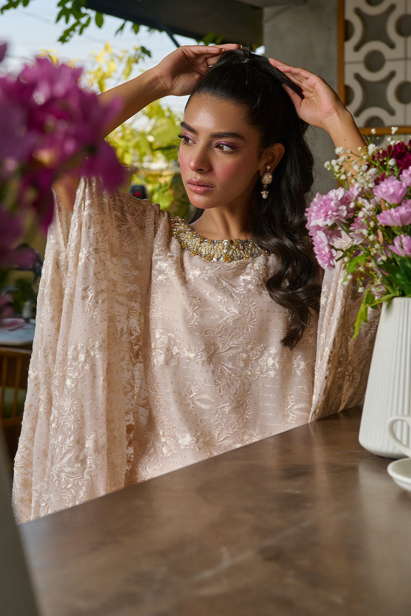 Fatima Khan | Luxury Pret 24 | IVORY GOLD KIMONO by Fatima Khan - Designer Dress - Type: Luxury - Available at Sana Yasir - 100% Original