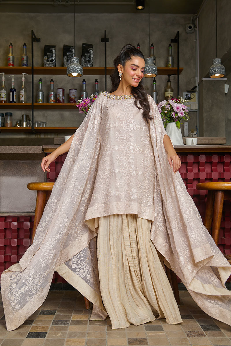 Fatima Khan | Luxury Pret 24 | IVORY GOLD KIMONO by Fatima Khan - Designer Dress - Type: Luxury - Available at Sana Yasir - 100% Original
