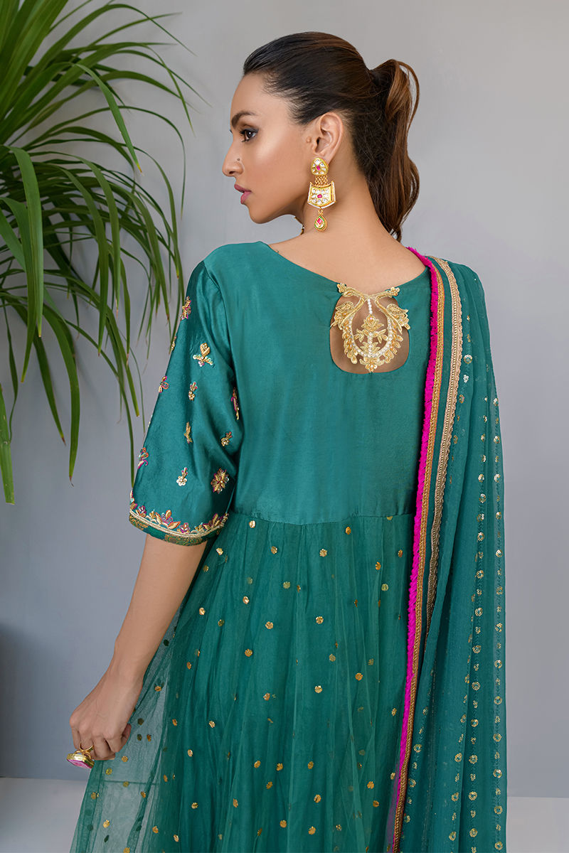 Fatima Khan | Luxury Pret 24 | JADE GREEN GOLD by Fatima Khan - Designer Dress - Type: Luxury - Available at Sana Yasir - 100% Original