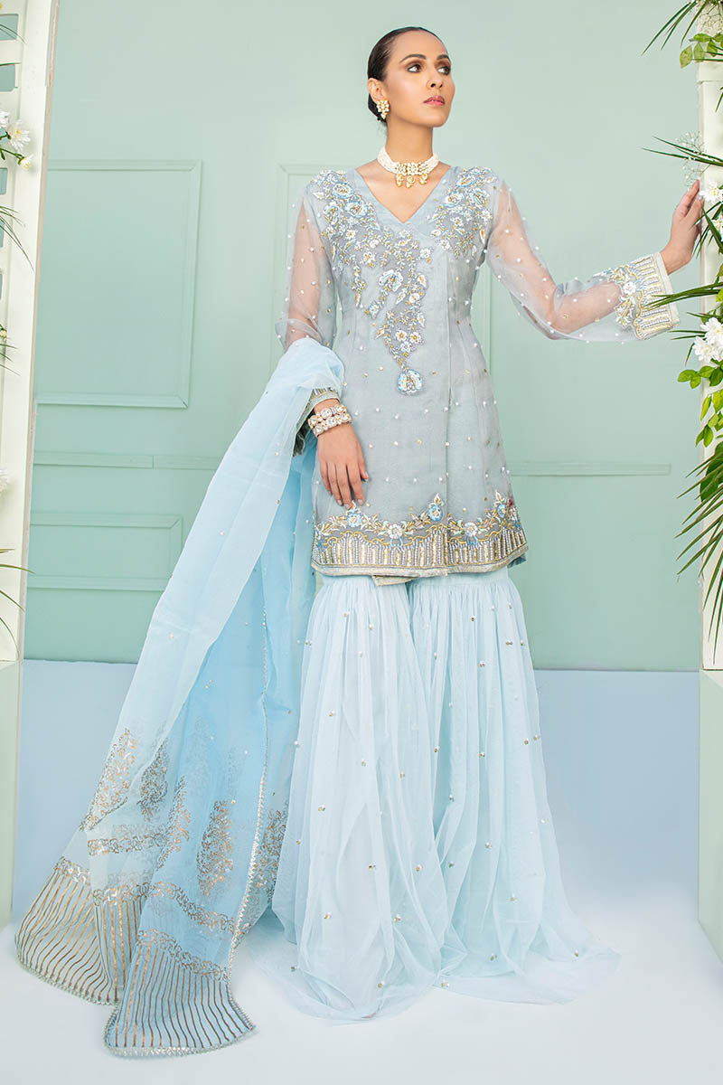 Fatima Khan | Luxury Pret 24 | MINHA (GREY ORGANZA) by Fatima Khan - Designer Dress - Type: Luxury - Available at Sana Yasir - 100% Original