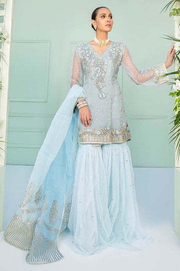 Fatima Khan | Luxury Pret 24 | MINHA (GREY ORGANZA) by Fatima Khan - Designer Dress - Type: Luxury - Available at Sana Yasir - 100% Original
