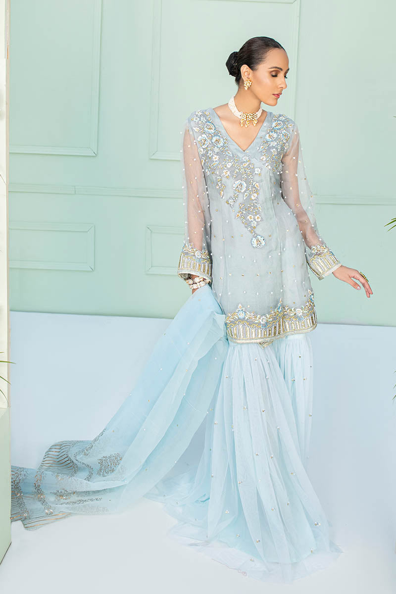 Fatima Khan | Luxury Pret 24 | MINHA (GREY ORGANZA) by Fatima Khan - Designer Dress - Type: Luxury - Available at Sana Yasir - 100% Original