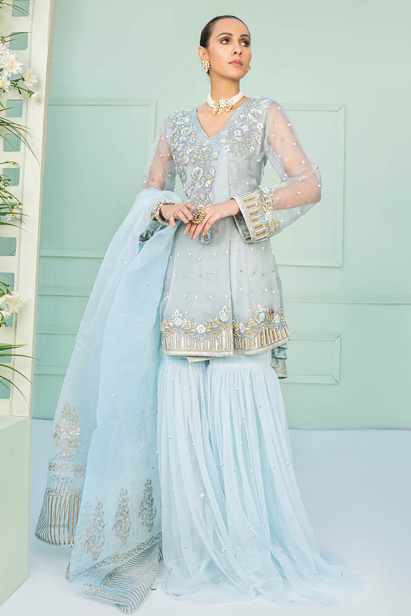 Fatima Khan | Luxury Pret 24 | MINHA (GREY ORGANZA) by Fatima Khan - Designer Dress - Type: Luxury - Available at Sana Yasir - 100% Original