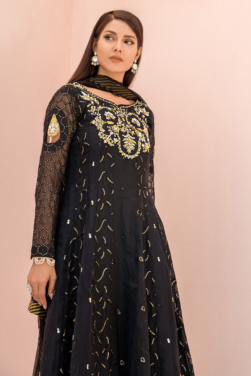 Fatima Khan | Luxury Pret 24 | RAVEN BLACK by Fatima Khan - Designer Dress - Type: Luxury - Available at Sana Yasir - 100% Original