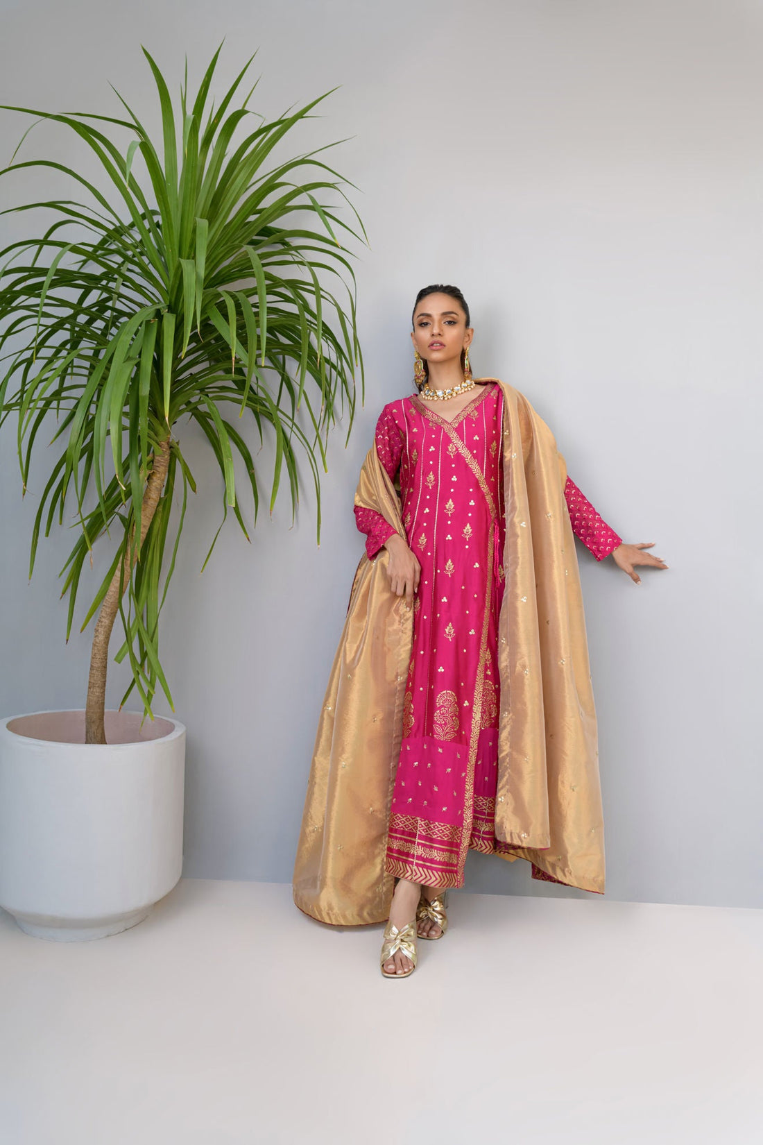 Fatima Khan | Luxury Pret 24 | SHIMMERY FUCHSIA by Fatima Khan - Designer Dress - Type: Luxury - Available at Sana Yasir - 100% Original