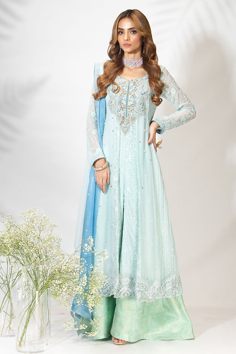Fatima Khan | Luxury Pret 24 | TIFFANY BLUE by Fatima Khan - Designer Dress - Type: Luxury - Available at Sana Yasir - 100% Original