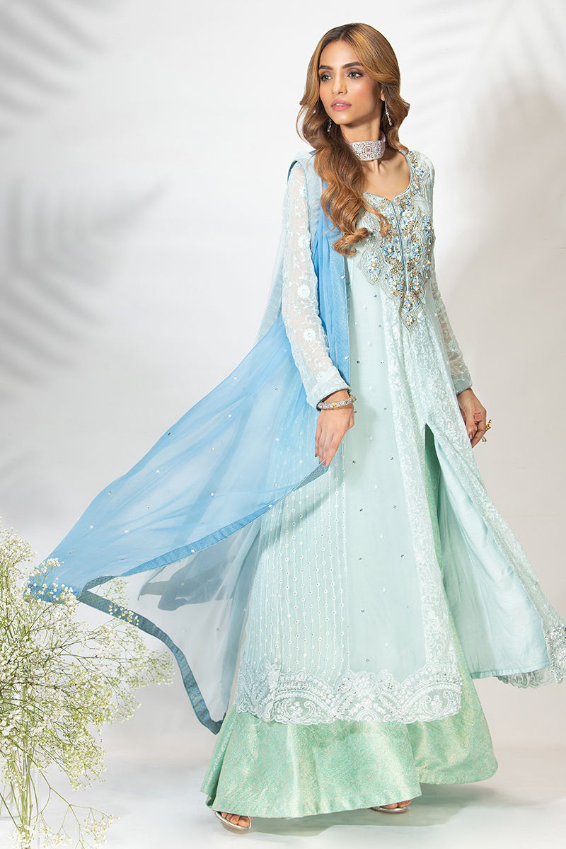 Fatima Khan | Luxury Pret 24 | TIFFANY BLUE by Fatima Khan - Designer Dress - Type: Luxury - Available at Sana Yasir - 100% Original