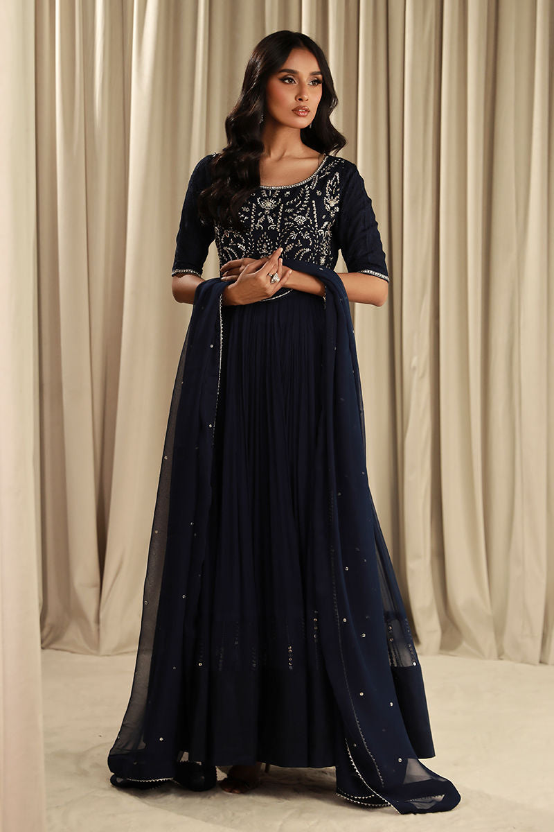 Fatima Khan | Sahar Luxe | TWILIGHT NAVY by Fatima Khan - Designer Dress - Type: Ladies Clothes - Available at Sana Yasir - 100% Original