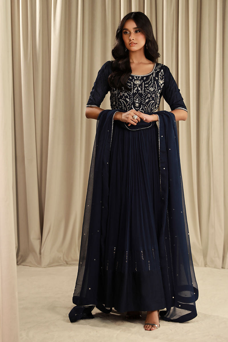Fatima Khan | Sahar Luxe | TWILIGHT NAVY by Fatima Khan - Designer Dress - Type: Ladies Clothes - Available at Sana Yasir - 100% Original