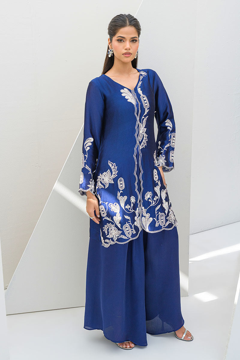 Fatima Khan | Serene Eid Luxe Pret | Blue Noir by Fatima Khan - Designer Dress - Type: Ladies Clothes - Available at Sana Yasir - 100% Original