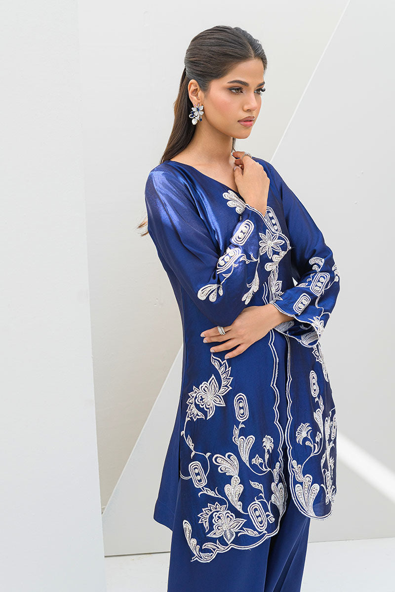 Fatima Khan | Serene Eid Luxe Pret | Blue Noir by Fatima Khan - Designer Dress - Type: Ladies Clothes - Available at Sana Yasir - 100% Original