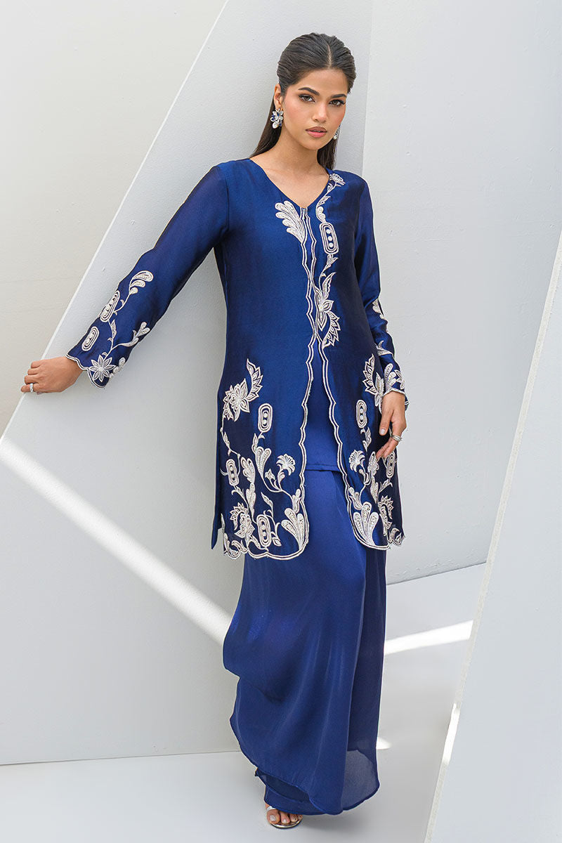 Fatima Khan | Serene Eid Luxe Pret | Blue Noir by Fatima Khan - Designer Dress - Type: Ladies Clothes - Available at Sana Yasir - 100% Original