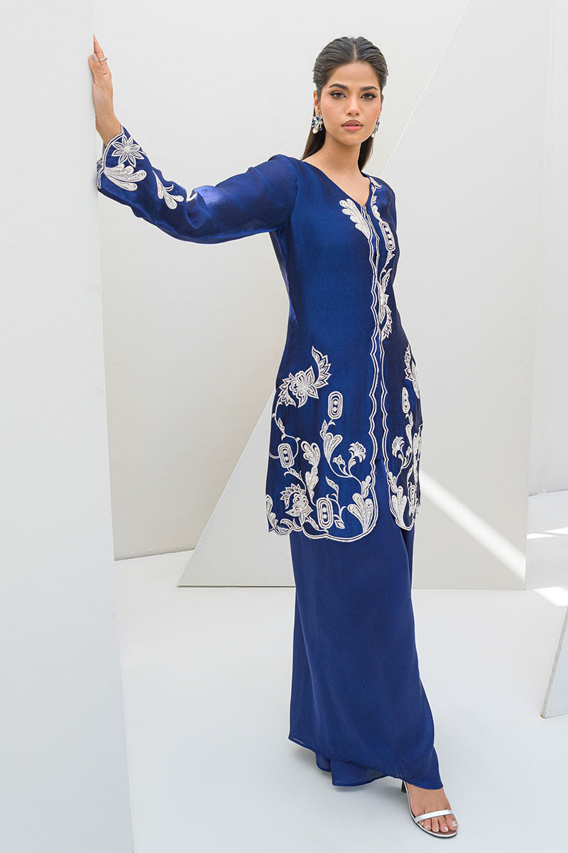 Fatima Khan | Serene Eid Luxe Pret | Blue Noir by Fatima Khan - Designer Dress - Type: Ladies Clothes - Available at Sana Yasir - 100% Original