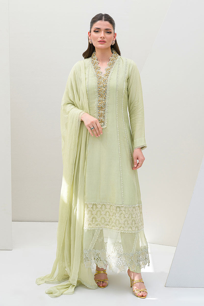 Fatima Khan | Serene Eid Luxe Pret | Honeydew Hue by Fatima Khan - Designer Dress - Type: Ladies Clothes - Available at Sana Yasir - 100% Original