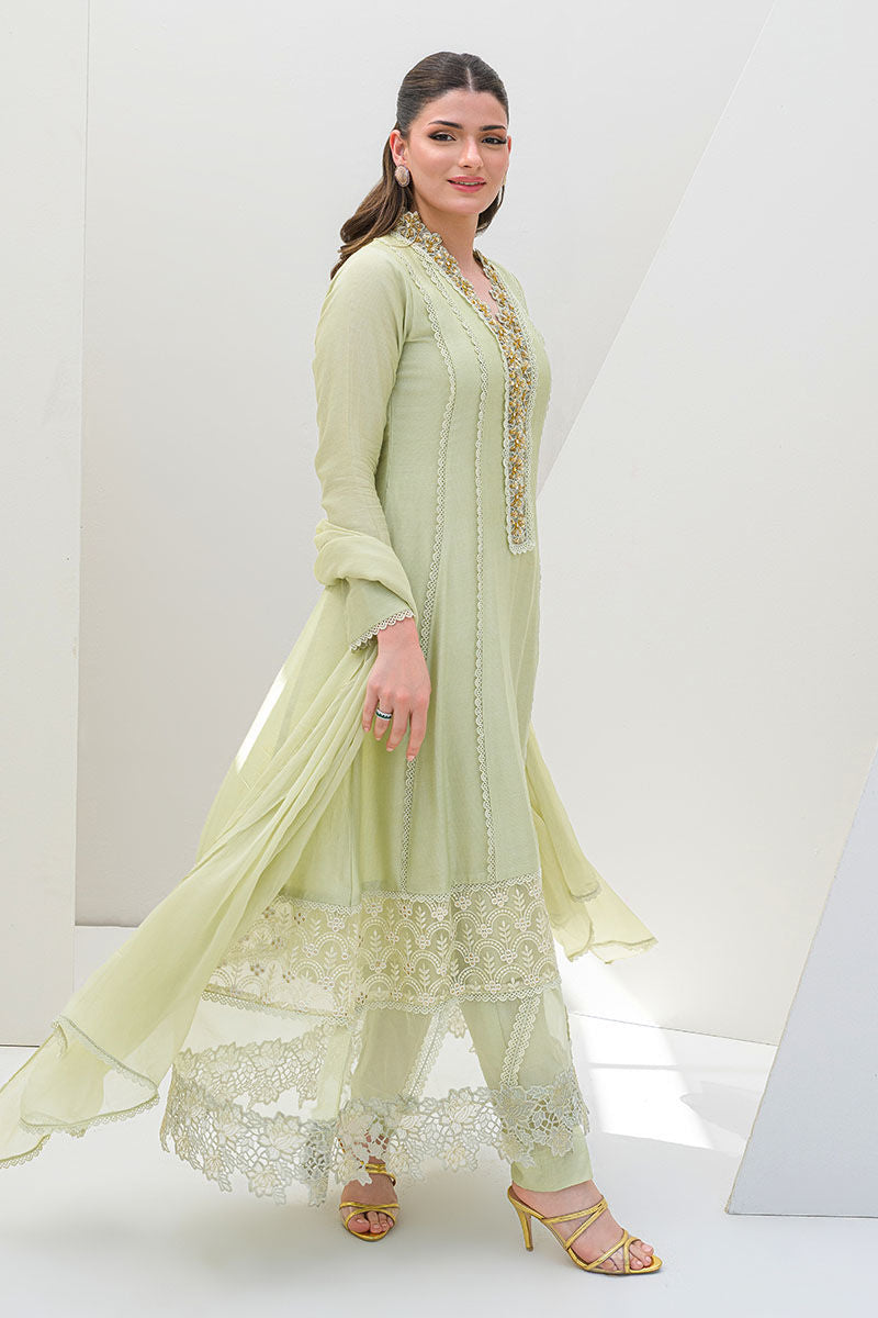 Fatima Khan | Serene Eid Luxe Pret | Honeydew Hue by Fatima Khan - Designer Dress - Type: Ladies Clothes - Available at Sana Yasir - 100% Original