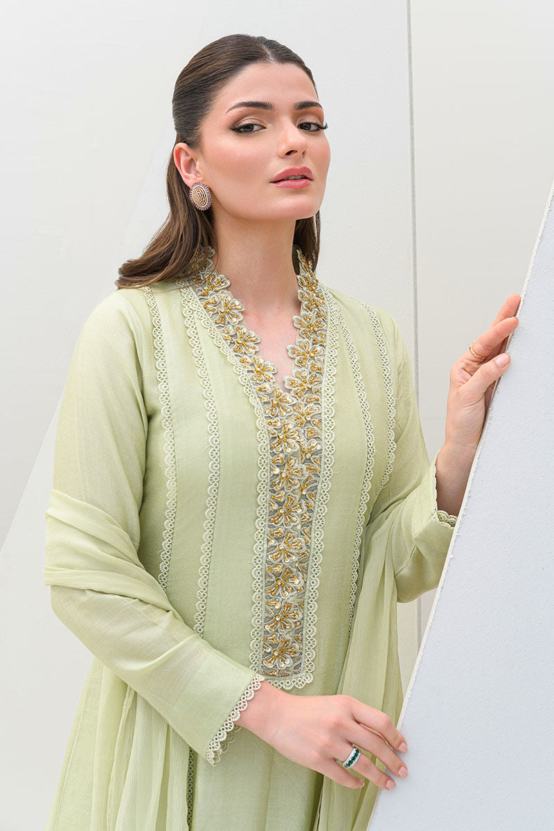 Fatima Khan | Serene Eid Luxe Pret | Honeydew Hue by Fatima Khan - Designer Dress - Type: Ladies Clothes - Available at Sana Yasir - 100% Original