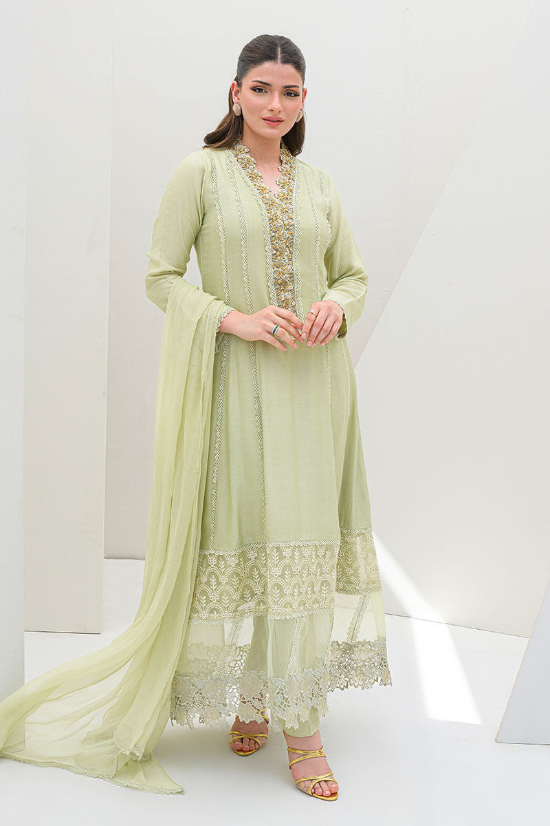 Fatima Khan | Serene Eid Luxe Pret | Honeydew Hue by Fatima Khan - Designer Dress - Type: Ladies Clothes - Available at Sana Yasir - 100% Original