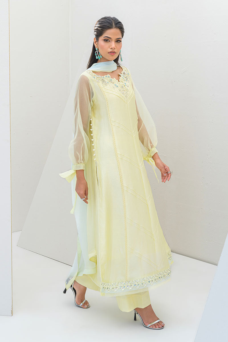 Fatima Khan | Serene Eid Luxe Pret | Lemon Love by Fatima Khan - Designer Dress - Type: Ladies Clothes - Available at Sana Yasir - 100% Original
