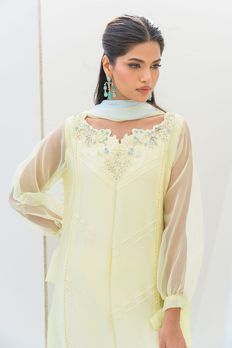 Fatima Khan | Serene Eid Luxe Pret | Lemon Love by Fatima Khan - Designer Dress - Type: Ladies Clothes - Available at Sana Yasir - 100% Original