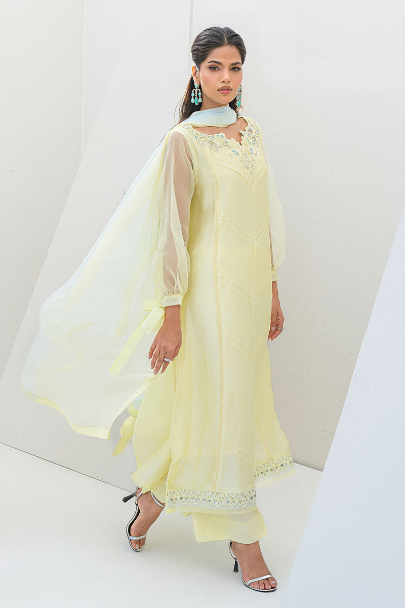 Fatima Khan | Serene Eid Luxe Pret | Lemon Love by Fatima Khan - Designer Dress - Type: Ladies Clothes - Available at Sana Yasir - 100% Original
